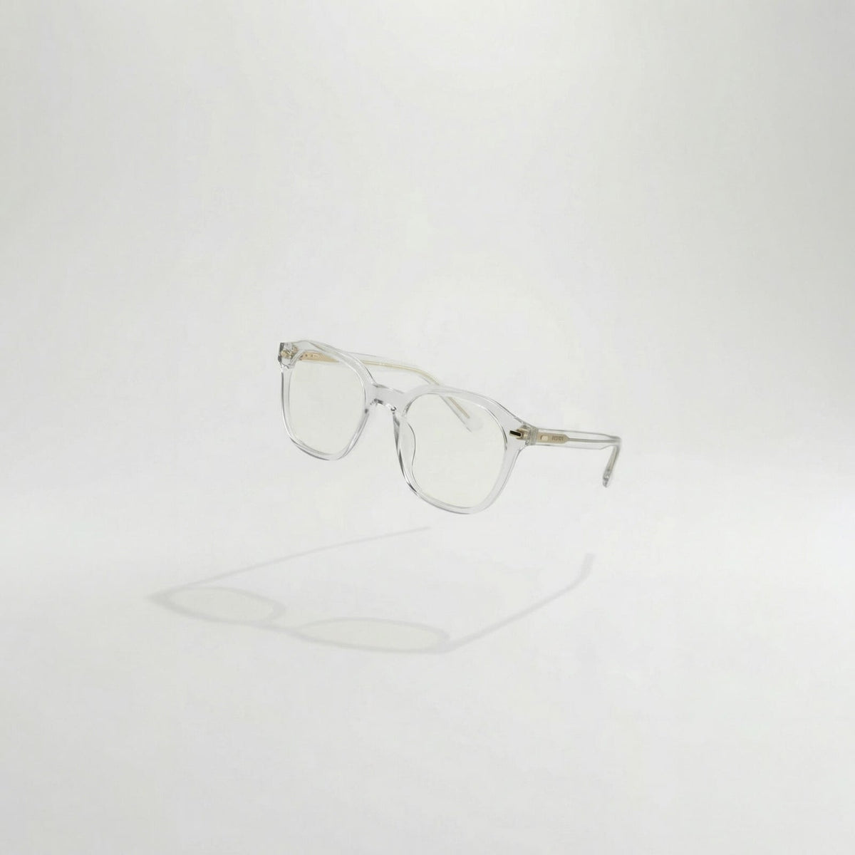 Clearview 46mm geometric clear acetate eyeglasses on white background