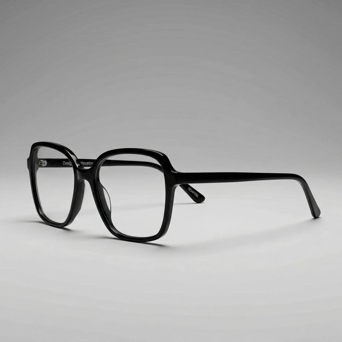 NCMPRBL Aura 01 black soft square eyeglasses angled studio view showcasing style with virtual try-on