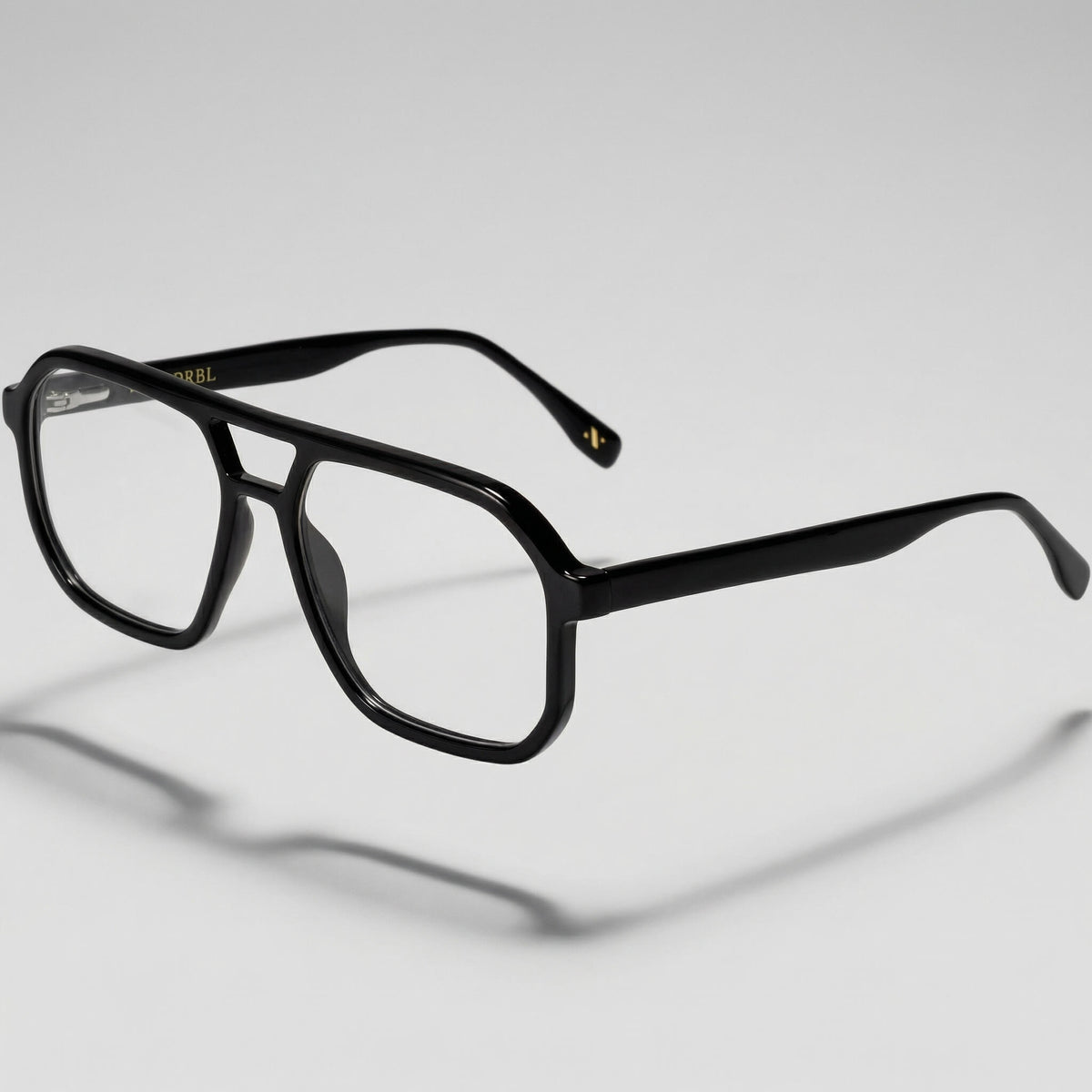 Axis Onyx Flat Top 53mm black eyeglasses displayed on white background, available for NCMPRBL virtual try-on