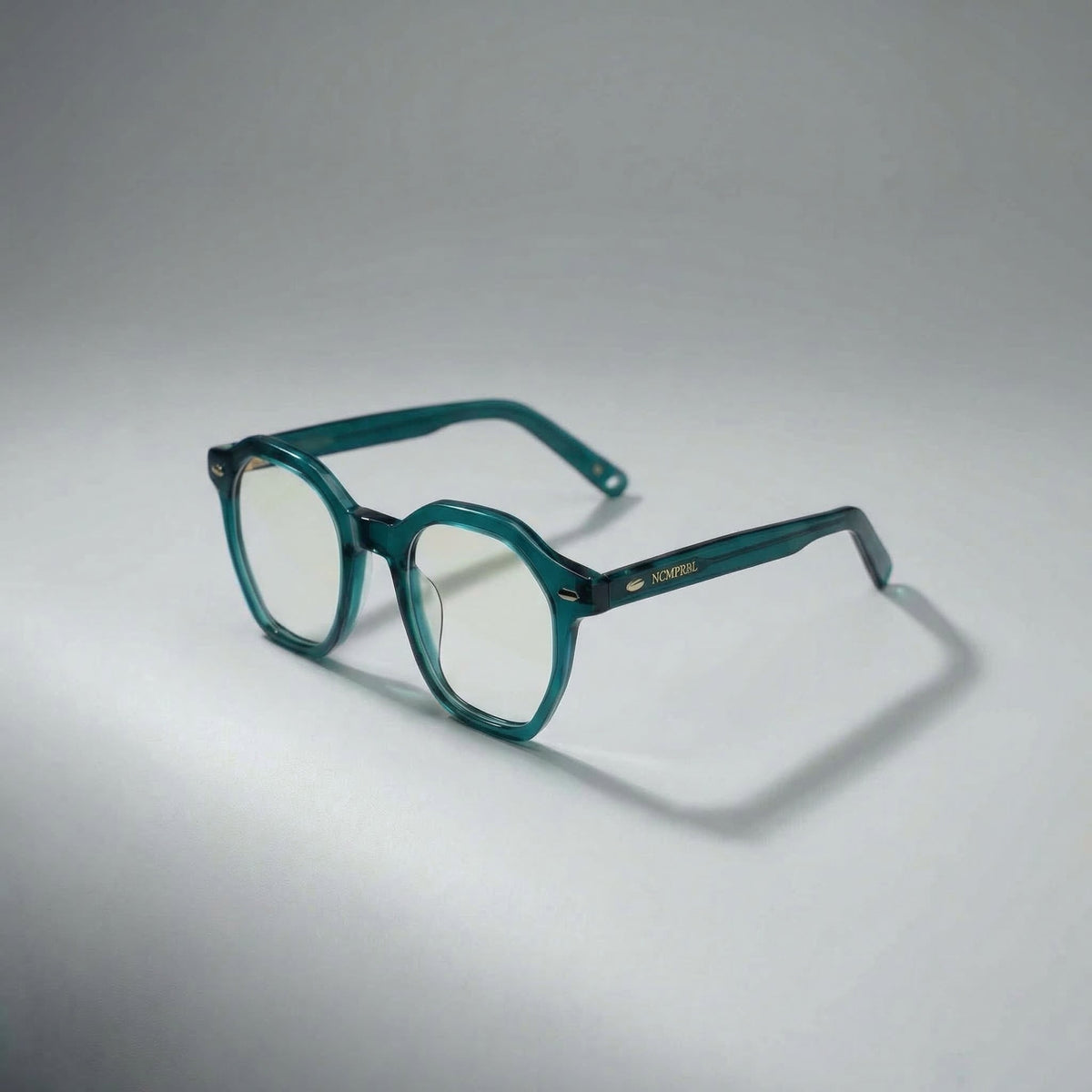 NCMPRBL Clarity Collection haze large frame eyeglasses with brown tinted lenses