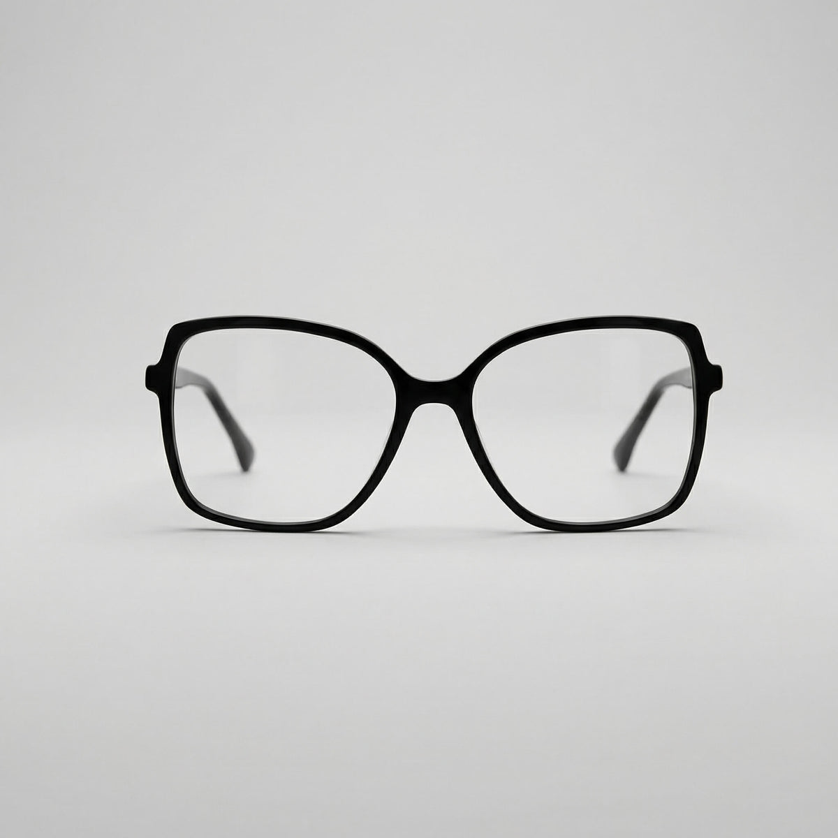 NCMPRBL Aura 01 black soft square eyeglasses front view with virtual try-on in online studio