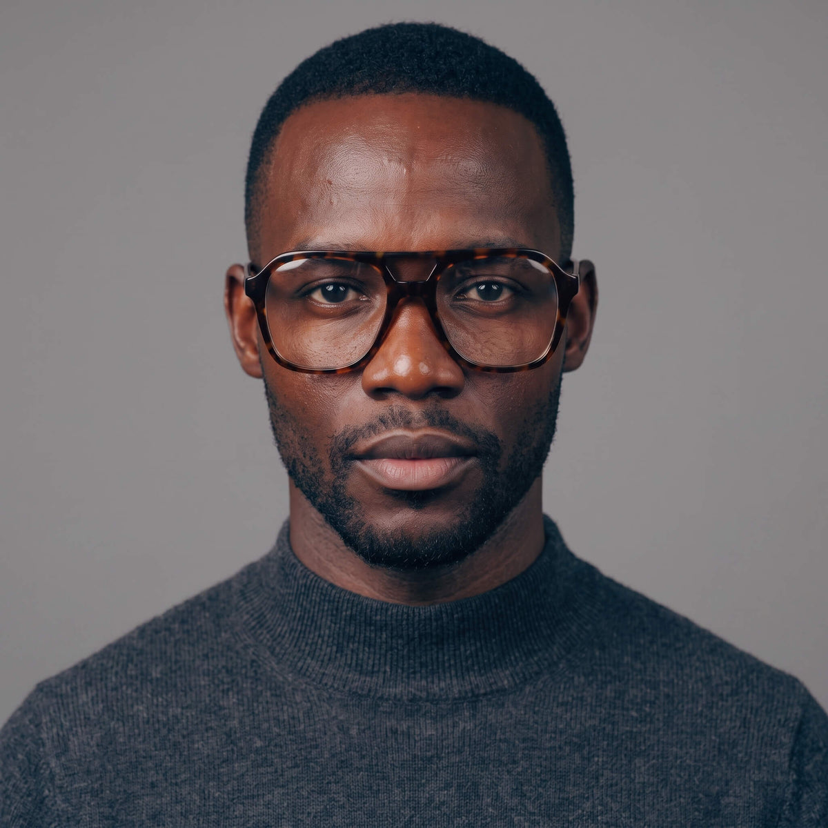 AXIS 02 Espresso Flat Top 53MM eyeglasses on male model showcasing prescription glasses style