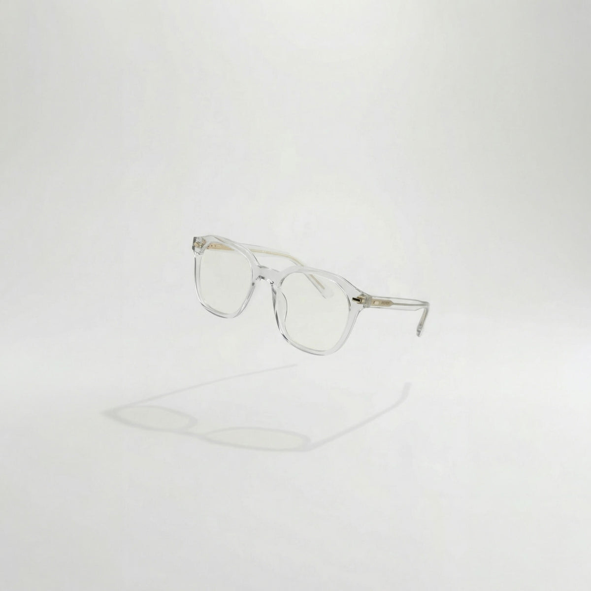 Clearview 46mm geometric clear acetate eyeglasses on white background