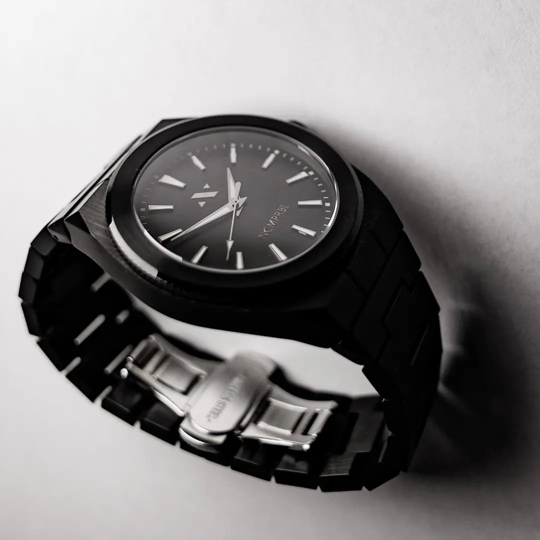 Elevate Link Phantom 42MM mens watch black and silver Swiss quartz design